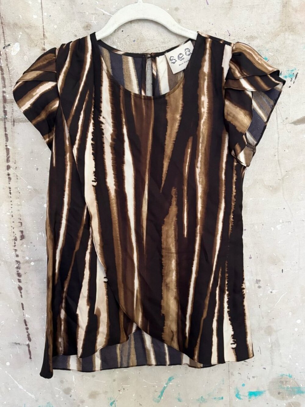 Sea New York Silk Brown Stripe Blouse